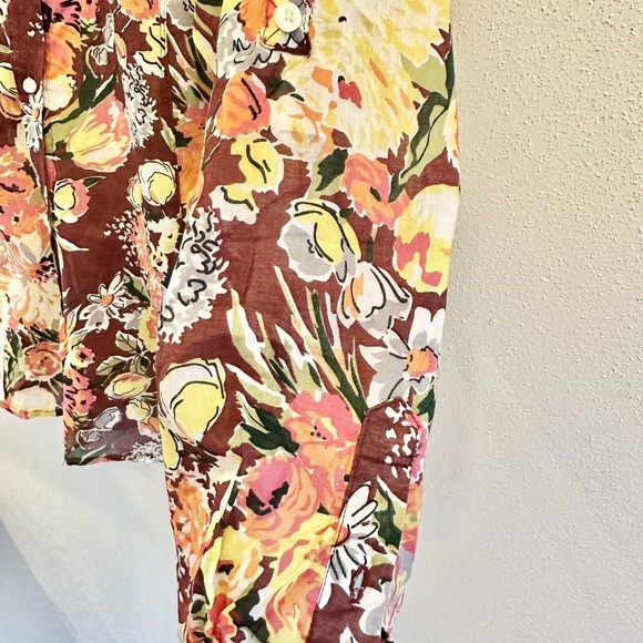 Old Navy flower print long sleeve button down XXL Lightweight - Picture 7 of 13